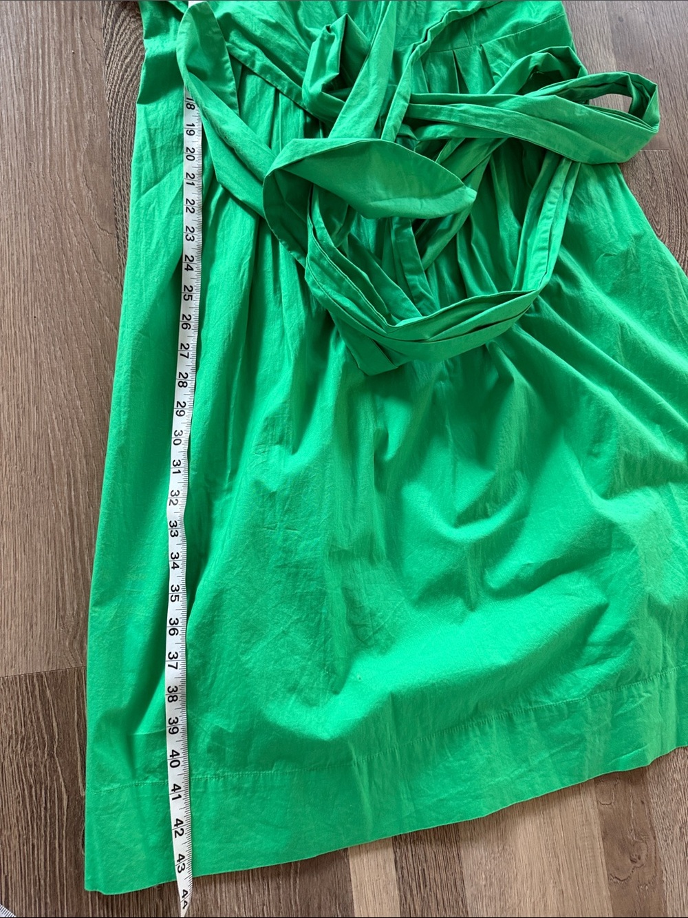 J.JCrew Kelly Green Wrap Dress with Side Tie Cotton dress - Picture 10 of 13